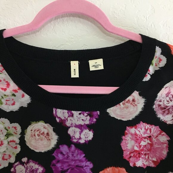 Anthropologie Moth Snapshot Floral Print Silk Knit Blend Blouse Size S/P - Picture 4 of 13